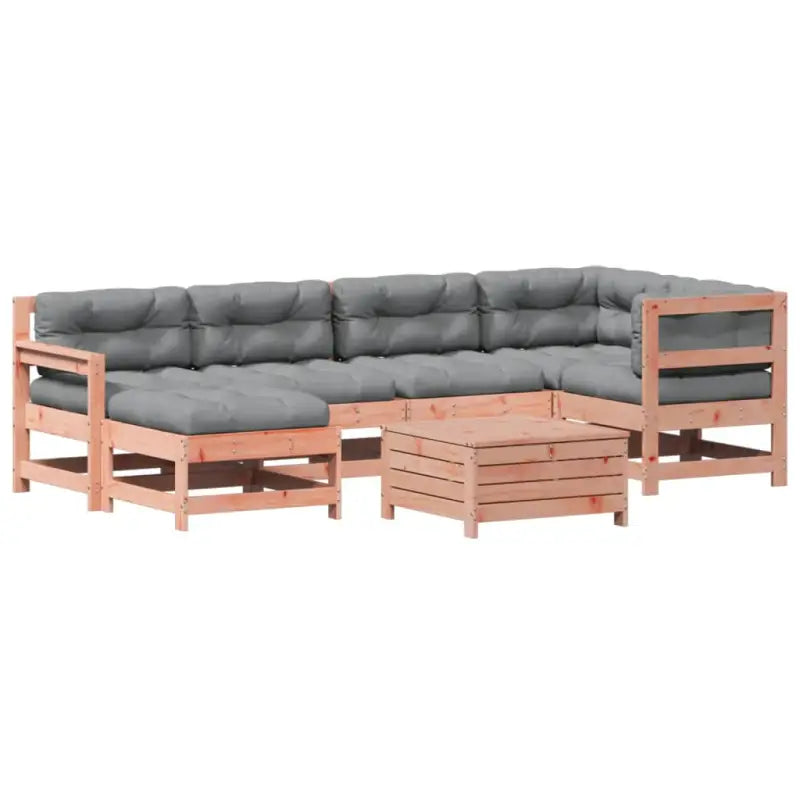 Modulaire tuinset in massief douglashout met gelat ontwerp - Tuinsets