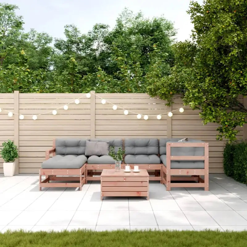 Modulaire tuinset in massief douglashout met gelat ontwerp - Tuinsets