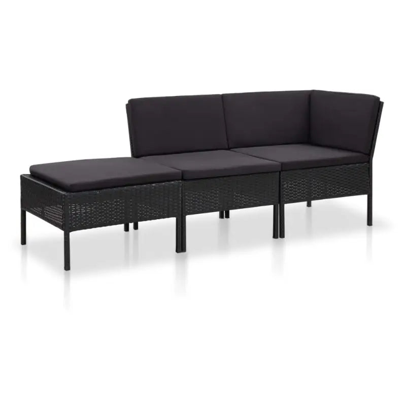 Modulaire tuinset met gepoedercoat stalen frame voor een ontspannen sfeer - Zwart - Tuinsets