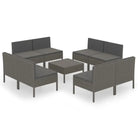 Modulaire tuinset met voetensteun en tafel voor ultiem ontspanning - Tuinsets