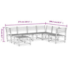 Modulaire tuinset van massief douglashout met afmetingen zitting - Tuinsets