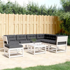 Modulaire tuinset van massief douglashout met afmetingen zitting - Wit / Ja - Tuinsets
