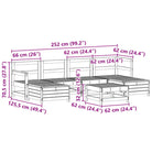Modulaire tuinset van massief grenenhout met comfortabele zitelementen - Tuinsets