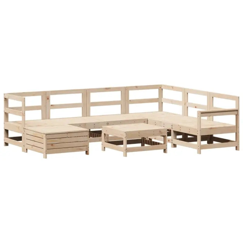 Modulaire tuinset van massief grenenhout met gelat ontwerp en comfortabele afmetingen - Tuinsets
