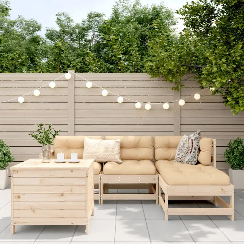 Modulaire tuinset van massief grenenhout met gelat ontwerp - Tuinsets