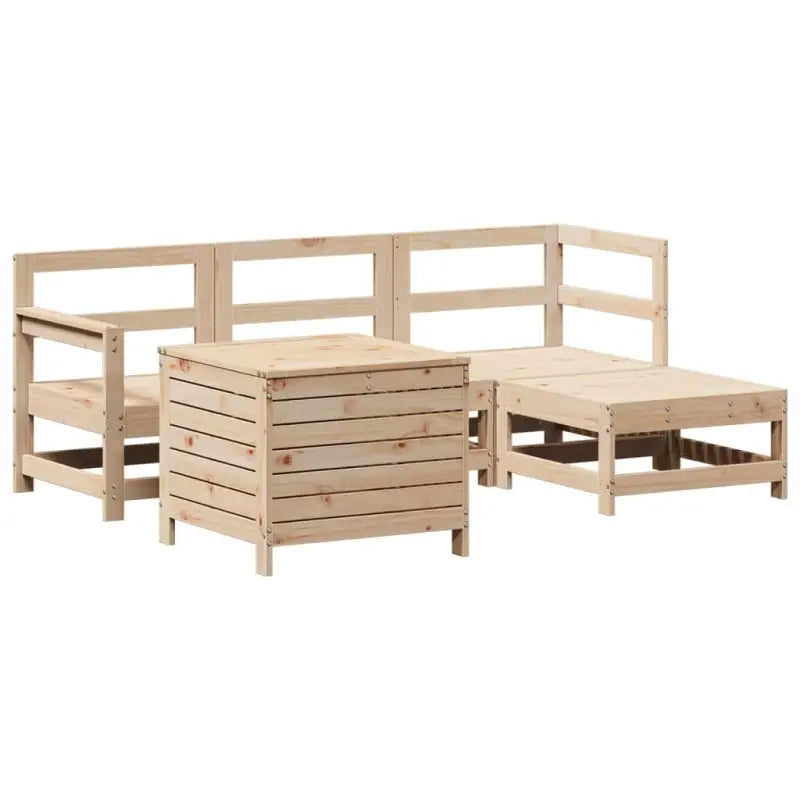 Modulaire tuinset van massief grenenhout met gelat ontwerp - Tuinsets