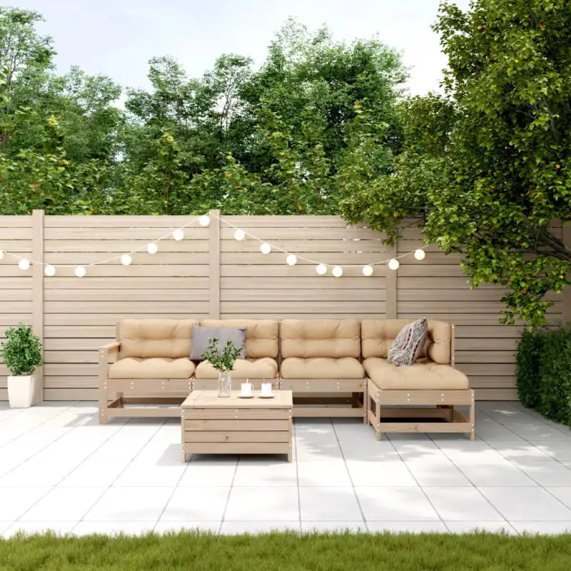 Modulaire tuinset van massief grenenhout met gelat ontwerp - Tuinsets