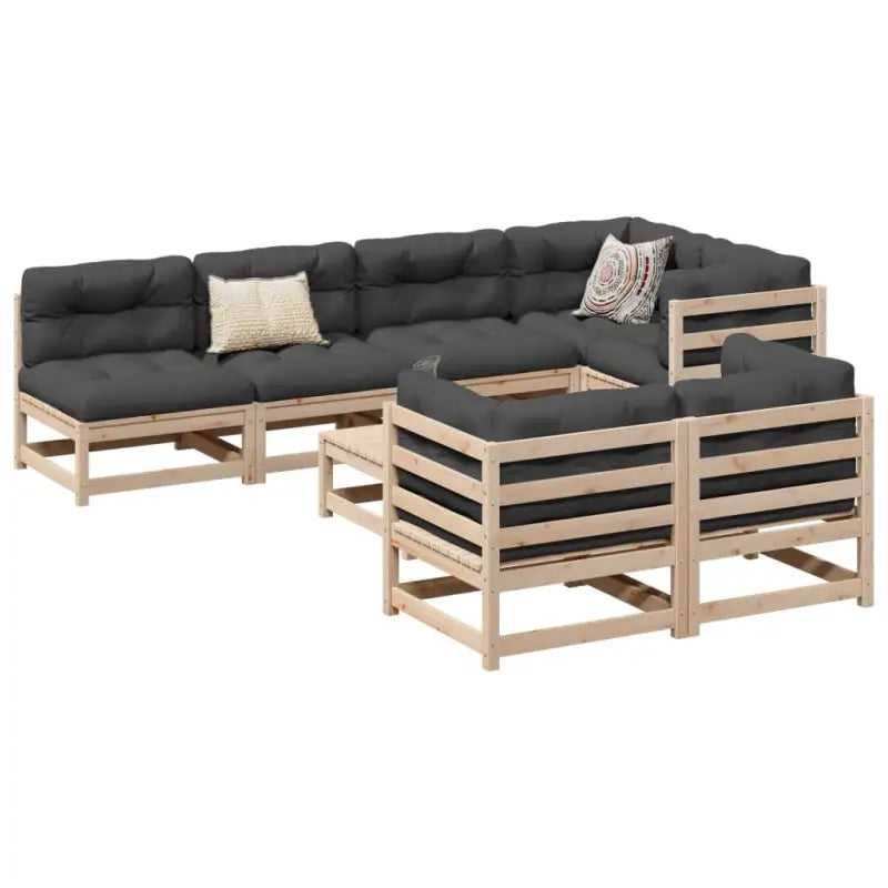 Modulaire tuinset van massief grenenhout voor een comfortabele zitervaring - Tuinsets