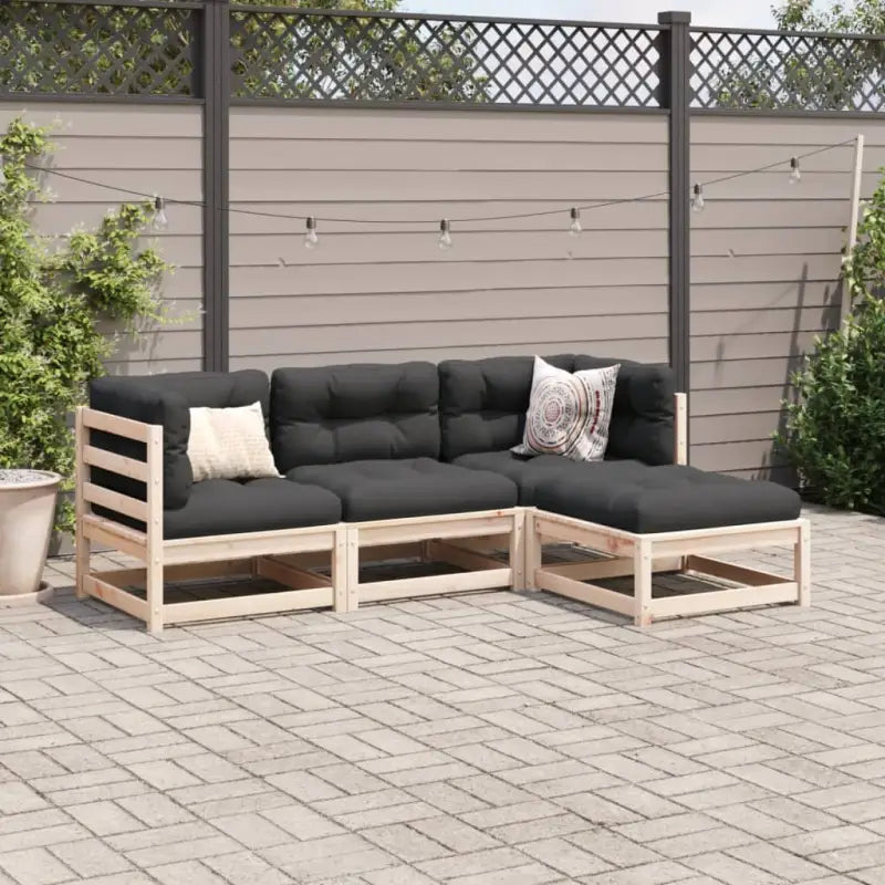 Modulaire tuinset van massief grenenhout voor een comfortabele zitervaring - Tuinsets
