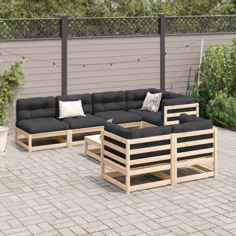 Modulaire tuinset van massief grenenhout voor een comfortabele zitervaring - Tuinsets