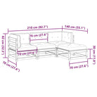 Modulaire tuinset van massief grenenhout voor een comfortabele zitervaring - Tuinsets