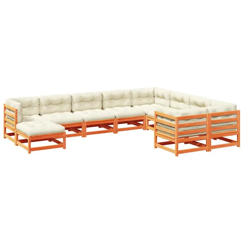 Modulaire tuinset van massief grenenhout voor een comfortabele zitervaring - Tuinsets