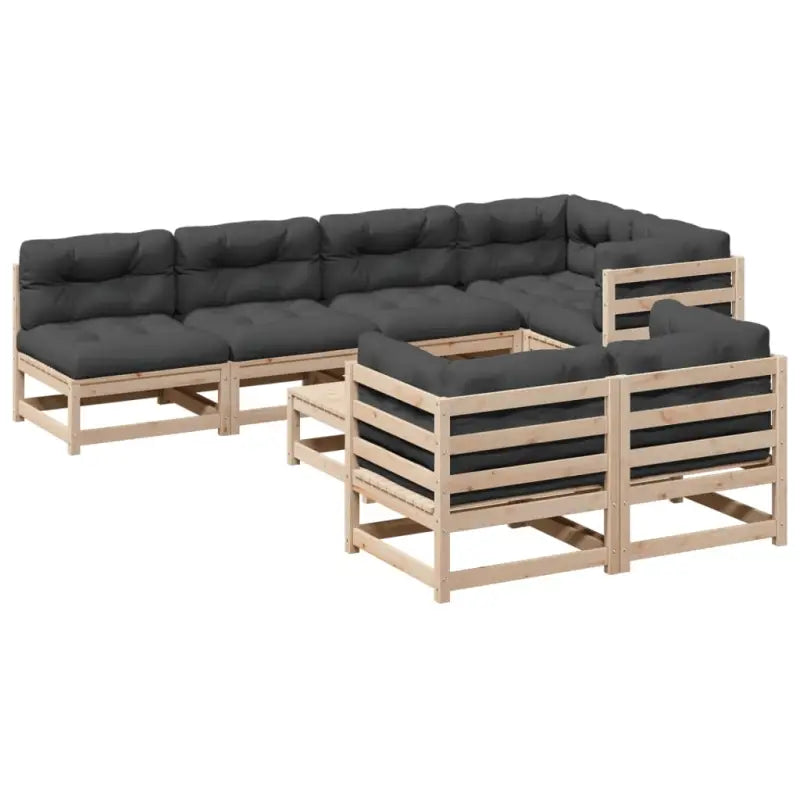 Modulaire tuinset van massief grenenhout voor een comfortabele zitervaring - Tuinsets