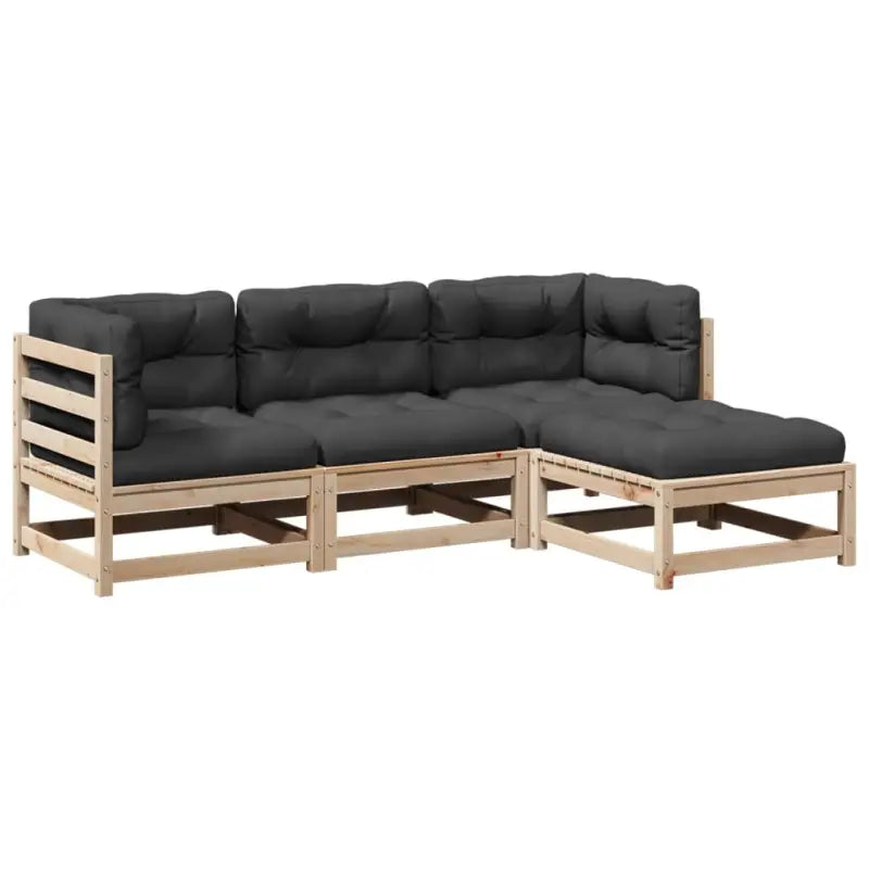 Modulaire tuinset van massief grenenhout voor een comfortabele zitervaring - Tuinsets