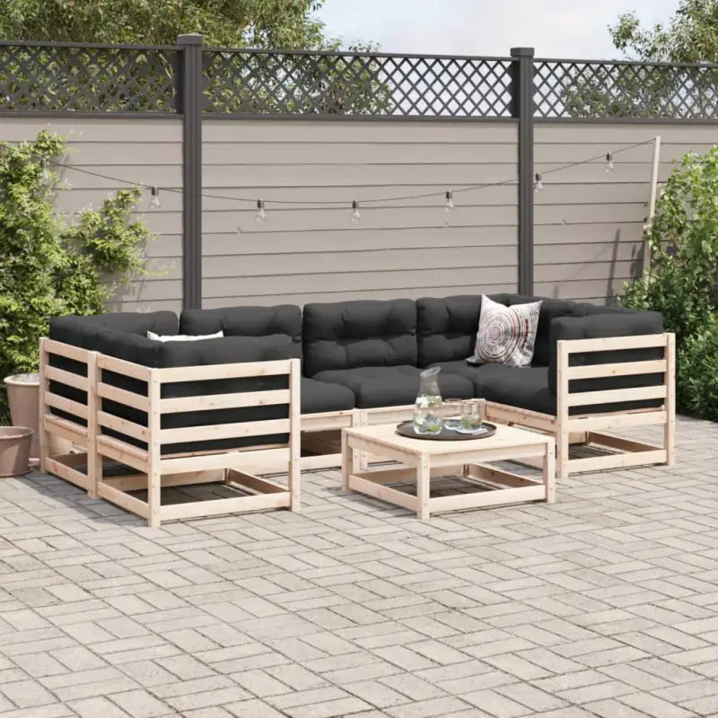 Modulaire tuinset van massief grenenhout voor een comfortabele zitervaring - Tuinsets