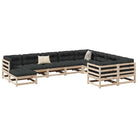 Modulaire tuinset van massief grenenhout voor een comfortabele zitervaring - Natuurlijk grenenhout / met kussen