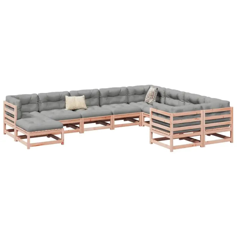 Modulaire tuinset van massief grenenhout voor een comfortabele zitervaring - Natuurlijk douglashout / met kussen