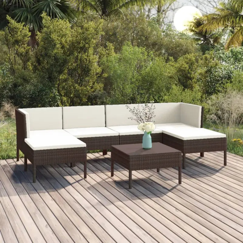 Modulaire tuinset voor gezellige en ontspannen zomerdagen - 2x hoek + 2x midden + 2x voetensteun + Tafel - Tuinsets