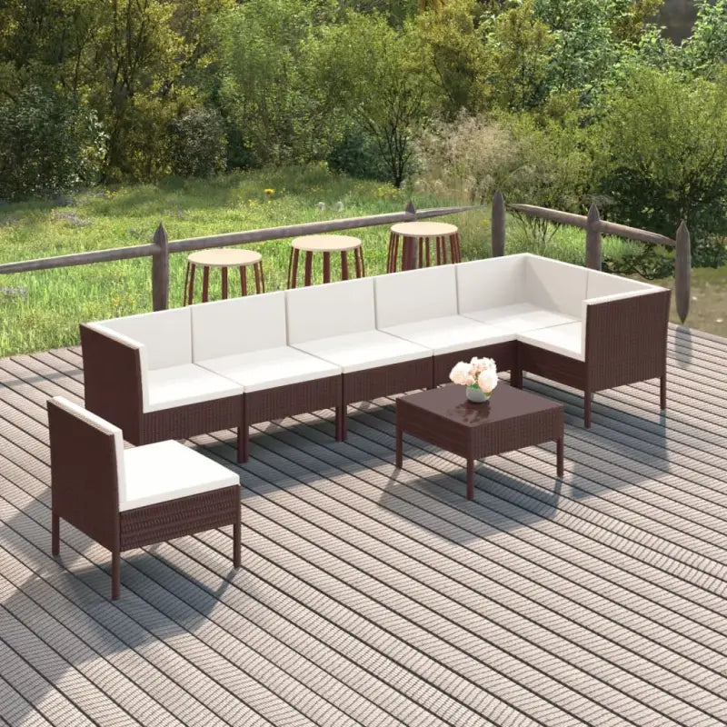 Modulaire tuinset voor gezellige en ontspannen zomerdagen - 3x hoek + 4x midden + voetensteun - Tuinsets