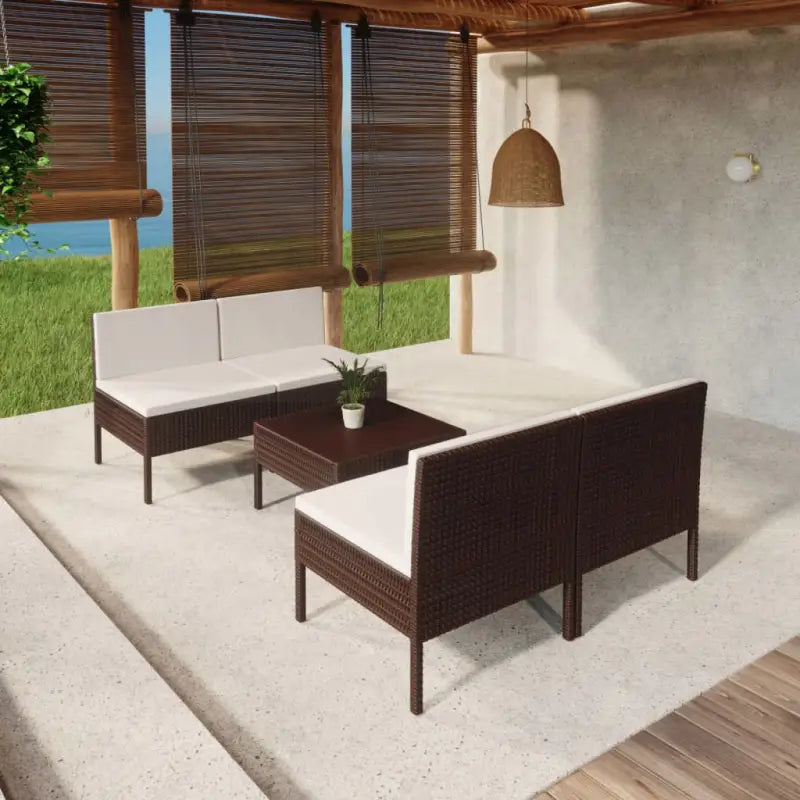 Modulaire tuinset voor gezellige en ontspannen zomerdagen - 4x midden + Tafel - Tuinsets