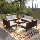 Modulaire tuinset voor gezellige en ontspannen zomerdagen - 8x midden + Tafel - Tuinsets