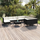 Modulaire tuinset voor gezellige en ontspannende buitenmomenten - 4x hoek + 5x midden + voetensteun + Tafel - Tuinsets