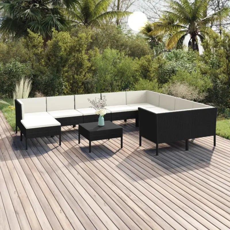 Modulaire tuinset voor gezellige en ontspannende buitenmomenten - 4x hoek + 5x midden + voetensteun + Tafel - Tuinsets