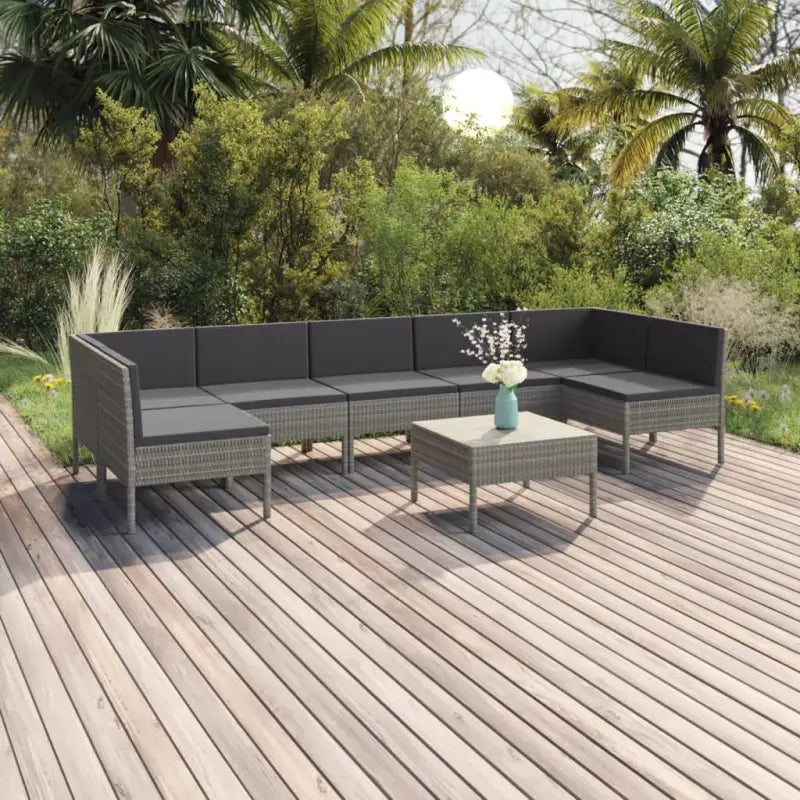 Modulaire tuinset voor ontspannen zomerdagen en gezellige bijeenkomsten - 2x hoek + 5x midden + Tafel - Tuinsets
