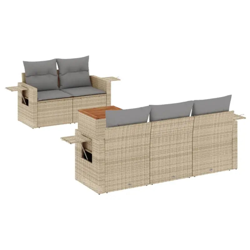 Modulaire tuintafel set met beige materiaal en gepoedercoat staal - Modulaire tuinbanken