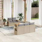 Modulaire tuintafel set met beige materiaal en gepoedercoat staal - Beige en grijs / 1 - Modulaire tuinbanken