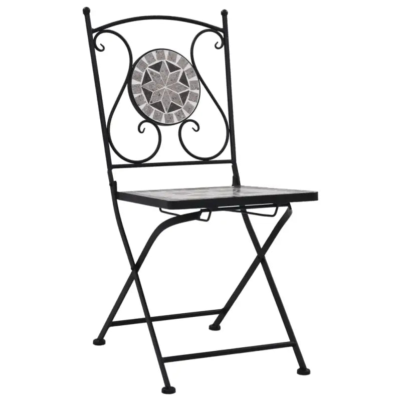 Mozaïek Bistroset met gepoedercoat ijzeren frame voor romantische tuinen - Tuinsets