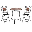 Mozaïek Bistroset met gepoedercoat ijzeren frame voor romantische tuinen - Terracotta - Tuinsets