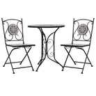 Mozaïek Bistroset met gepoedercoat ijzeren frame voor romantische tuinen - Tuinsets