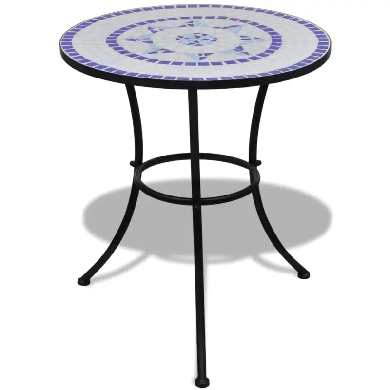 Mozaïek tuintafel met gepoedercoat ijzeren frame voor buiten gebruik - Blauw / 60 x 70 cm / 1 - Tuintafels
