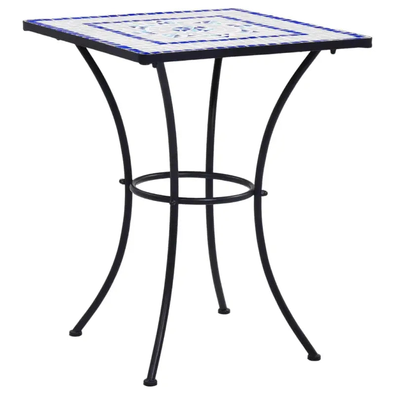 Mozaïek tuintafel met gepoedercoat ijzeren frame voor buiten gebruik - Blauw / 60 x 60 x 76 cm / 1 - Tuintafels