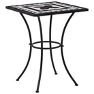 Mozaïek tuintafel met gepoedercoat ijzeren frame voor buiten gebruik - Zwart / 60 x 60 x 76 cm / 1 - Tuintafels