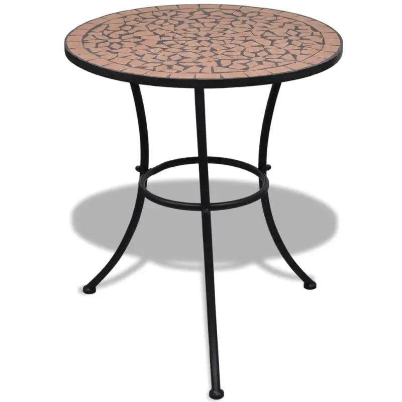 Mozaïek tuintafel met gepoedercoat ijzeren frame voor buiten gebruik - Terracotta / 60 x 70 cm / 1 - Tuintafels