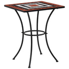 Mozaïek tuintafel met gepoedercoat ijzeren frame voor buiten gebruik - Terracotta en wit / 60 x 60 x 76 cm / 1
