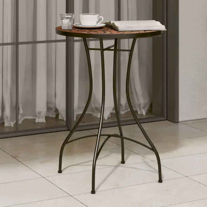 Mozaïek tuintafel met gepoedercoat ijzeren frame voor buiten gebruik - Terracotta / 50 x 70 cm / 1 - Tuintafels