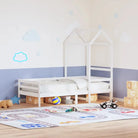 Multi-inzetbare slaapbank van massief grenenhout met open zijdeur - Wit / 90 x 200 cm - Bedden & bedframes