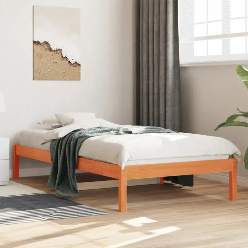 Multifunctioneel bed en bank in massief grenenhout voor slaap of lounge - Wasbruin / 80 x 200 cm - Bedden & bedframes