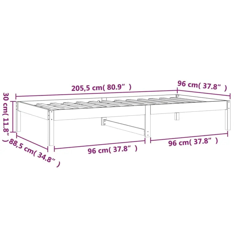 Multifunctioneel bed en bank in massief grenenhout voor slaap of lounge - Bedden & bedframes