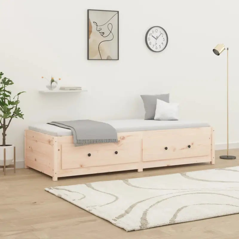Multifunctioneel bed en bank van massief grenenhout - Naturel / 75 x 190 cm - Bedden & bedframes