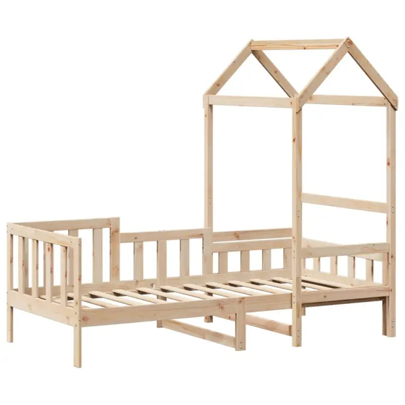 Multifunctioneel bedbank in massief grenenhout met open zijdeur - Bedden & bedframes