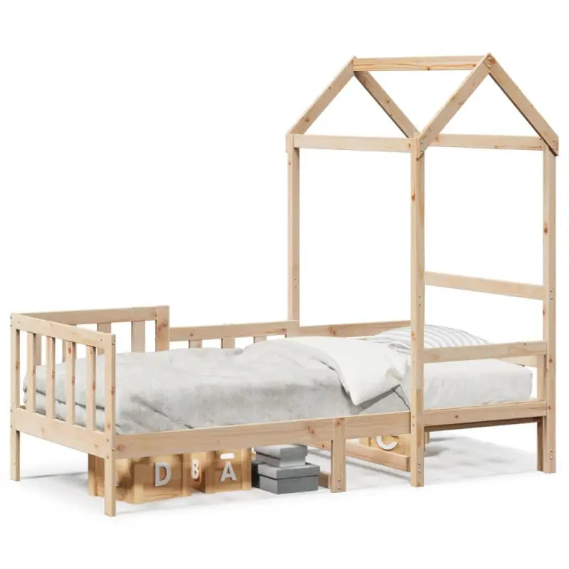Multifunctioneel bedbank in massief grenenhout met open zijdeur - Bedden & bedframes