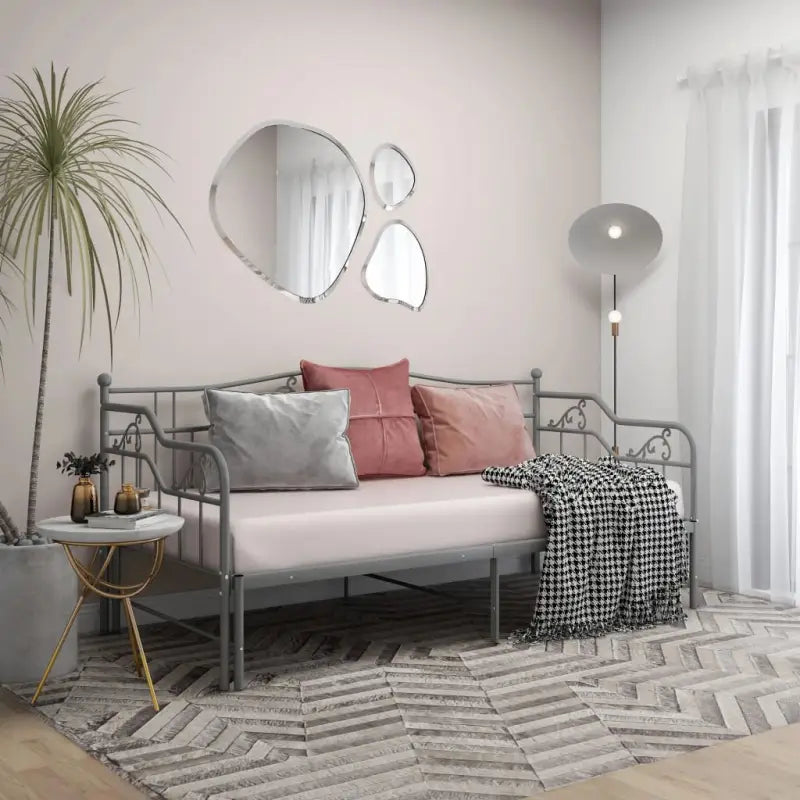 Multifunctioneel bedbank met afmetingen voor gasten en dagelijks gebruik - Grijs - Bedden & bedframes
