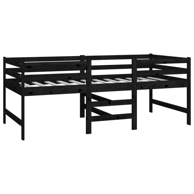 Multifunctioneel hoogslaper van massief grenenhout voor tieners en gasten - Zwart - Bedden & bedframes
