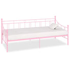 Multifunctioneel metalen slaapbank voor overdag als bank en ’s nachts als bed - Roze / 90 x 200 cm - Bedden & bedframes