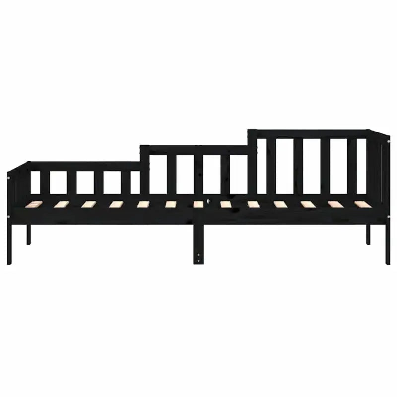 Multifunctioneel slaapbank van massief grenenhout voor slaapkamer en woonkamer - Zwart / 80 x 200 cm - Bedden &