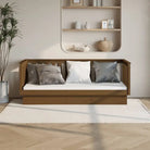 Multifunctioneel slaapbank van massief grenenhout voor slaapkamer en woonkamer - Honingbruin / 90 x 190 cm - Bedden &
